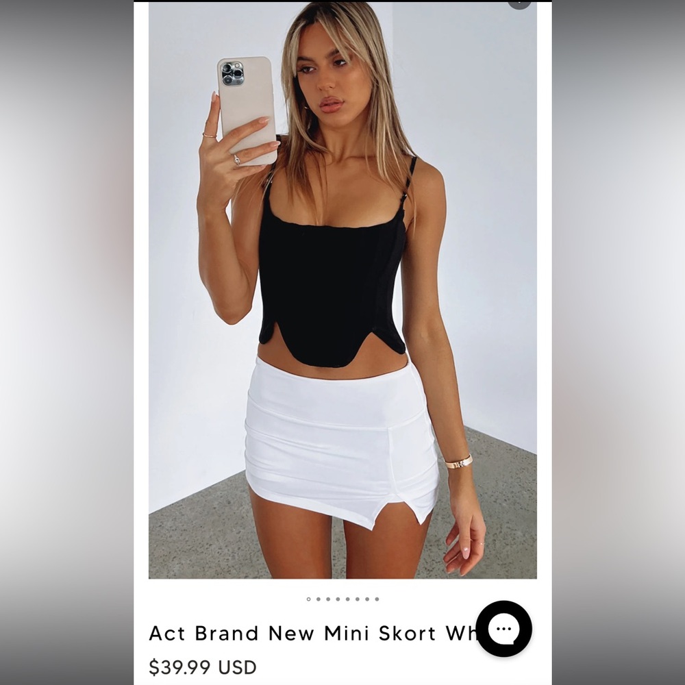 Act Brand New Mini Skort White- WHITE FOX
